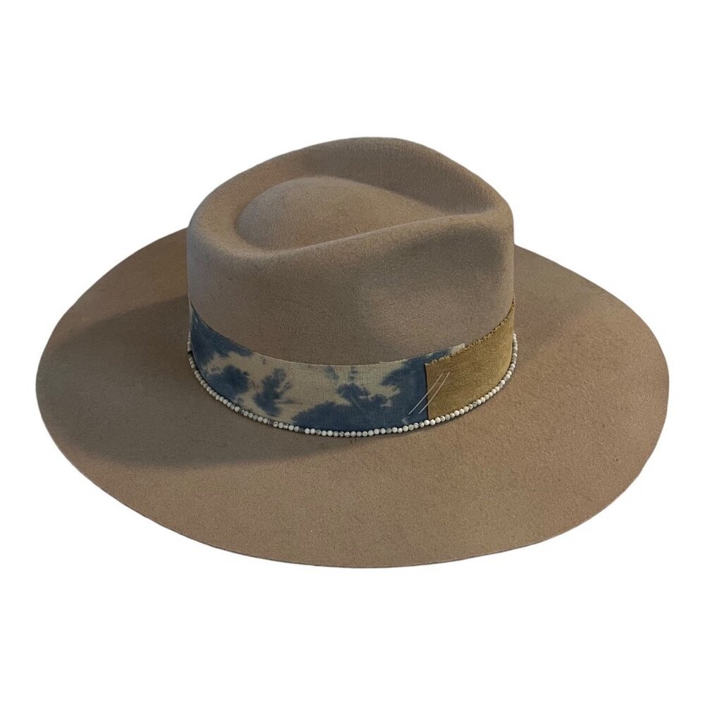 Bullhide Womens Felt Fedora Hat With Tie-Dye Band With Beads and Shells - Picture 3 of 11
